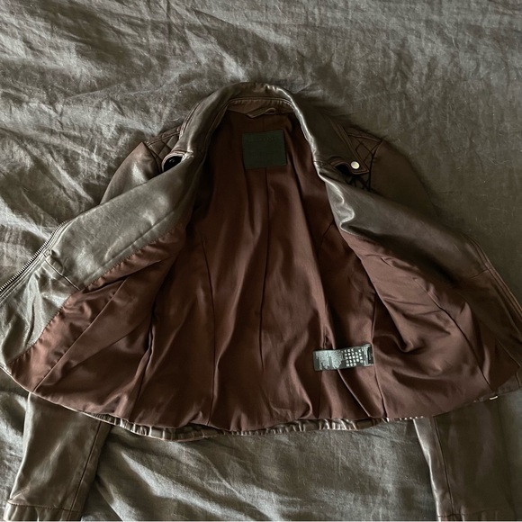 All Saints Cargo Leather Biker Jacket - Picture 4 of 9
